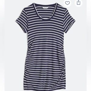 Navy and White Striped Market & Spruce Knit Maternity Top in EUC